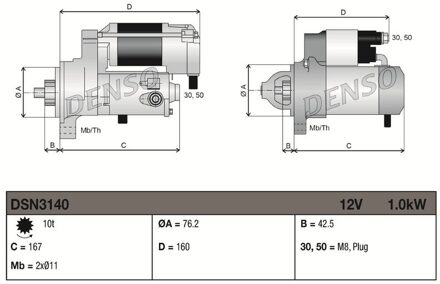 Audi Startmotor / Starter DSN3140