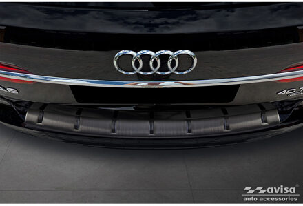 Audi Zwart RVS Achterbumperprotector Audi A6 (C8) Avant incl. S-Line 2023- 'STRONG EDITION' AV254050
