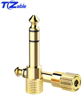 Audio Connector 6.35mm Stekker Naar 3.5mm Vrouwelijke Connectoren Hoofdtelefoon Jack Stereo Hifi 6.35 Jack Adapter AUX 6.5mm Converter 1stk