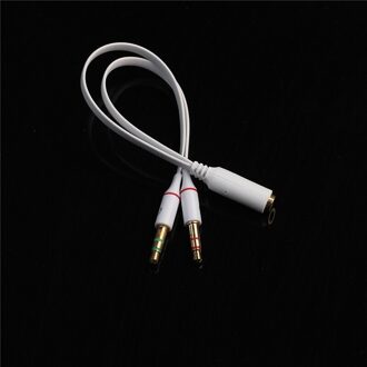 Audio Conversie Hoofdtelefoon Splitter Voor Headset Conversie Kabel Audio Kabel Male Naar 2 Vrouwelijke Jack 3.5 Mm Adapter Aux Kabel TXTB1 wit