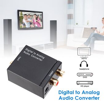 Audio Converter Digital Optical Fiber Toslink Lichtgewicht Versterker Carrying Coax Naar Analoog Rca R/L Decoder