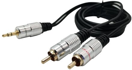 Audio Lijn Kabel 1.5M 3.5mm Stereo naar 2 RCA Y-KABEL VOOR PC DVD TV VCR Speakers Camera video Audio Cable Cord