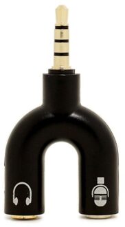 Audio Splitter U Jack Male Naar 2 Vrouwelijke M/F 3.5Mm Stereo Kabel Adapter Voor Oortelefoon Hoofdtelefoon Mobiele telefoon Pc MP3 MP4 zwart