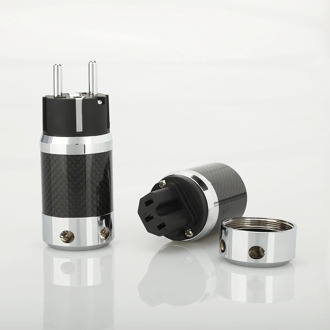 Audiocrast Carbon Fiber schuko power plug IEC Female Audio Grade DIY Power cable leads HIFI