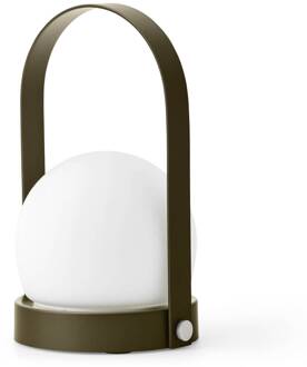 Audo Carrie LED sfeerlamp met accu IP44, olive opaalwit, olive