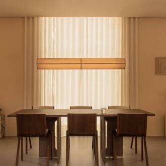 Audo hanglamp Hashira Lineair, natuurlijke kleur, lengte 140 cm natuurlijke kleuren