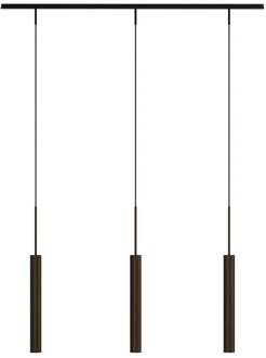Audo hanglamp Tubulaire Rail, 3-lamps, bronskleurig, aluminium geanodiseerd brons