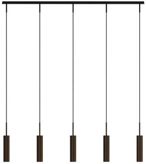 Audo hanglamp Tubulaire Rail, 5-lamps, bronskleurig, aluminium geanodiseerd brons