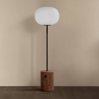 Audo JWDA vloerlamp, rood/wit, 150 cm, dimbaar opaalwit, messing, rood