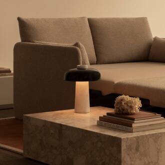 Audo LED tafellamp Reverse, zwart, marmer, hoogte 30cm wit, zwart