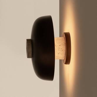 Audo Reverse LED wandlamp, zand/brons, steen, Ø 24 cm beige, brons, bruin