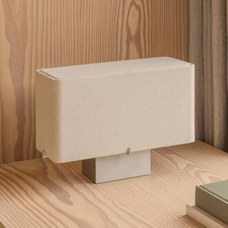 Audo tafellamp Nonna aluminium-/zandkleurig hoogte 24 cm metaal/stof aluminium, zand