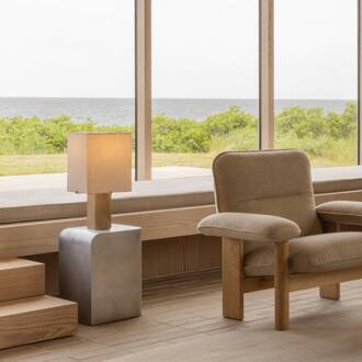 Audo tafellamp Nonna, travertijn-/zandkleurig, hoogte 49 cm zand, lichtbruin