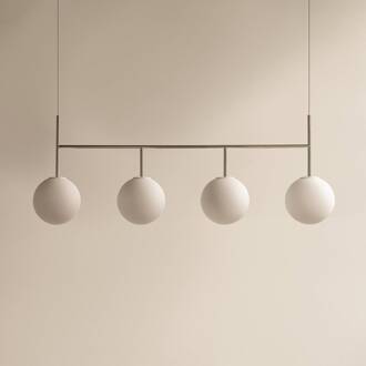 Audo TR Bulb Frame hanglamp, 4-lamps, staalgrijs/wit staalgrijs, wit