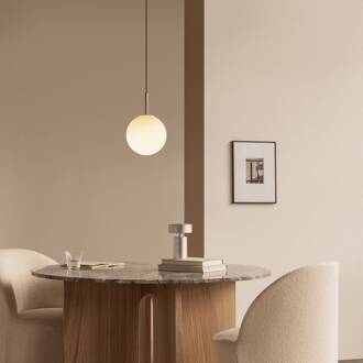 Audo TR Bulb, hanglamp, 1-lamp, staal, glas, wit staalgrijs, wit, zwart