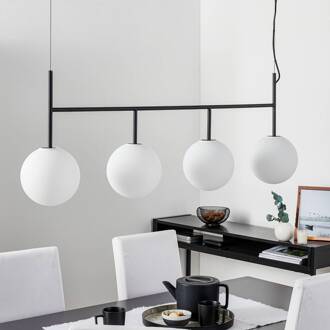 Audo TR Bulb LED hanglamp 4-lamp zwart/opaal mat zwart, opaalwit mat