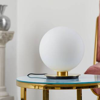 Audo TR Bulb LED tafellamp, 22 cm, messing/opaak mat zwart, messing, mat opaalwit