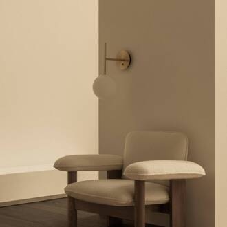 Audo wandlamp TR Bulb Suspended messingkleurig, glas, dimbaar messing, wit