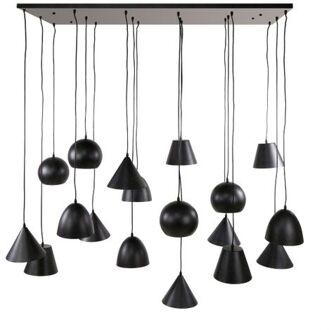 Audrey hanglamp 18L XXL metalen kap Zwart