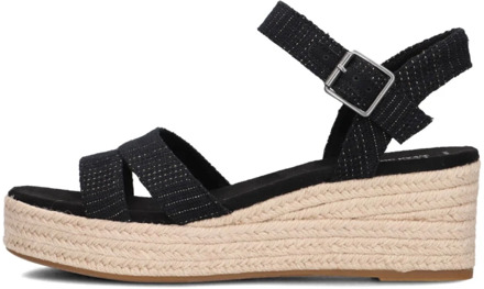 Audrey Zwarte Glitter Sandalen Toms , Black , Dames - 42 Eu,37 Eu,42 1/2 Eu,43 1/2 Eu,38 Eu,40 Eu,39 Eu,41 Eu,36 EU