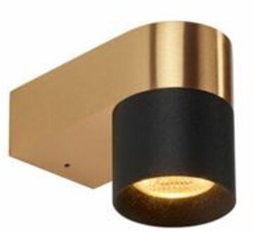 Audy-Wall 1S Duo Wandlamp - 2700K - 40 - Messing frame - Zwarte ring Goud