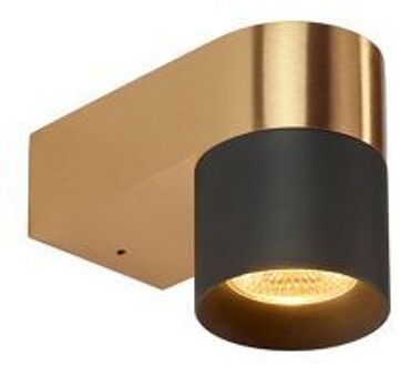 Audy-Wall 1S Duo Wandlamp - 2700K - 40° - Messing frame - Grijze ring Goud