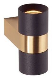 Audy-Wall 2S Duo Wandlamp - 2700K - 40° - Messing frame - Zwarte ring Goud