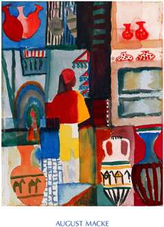 August Macke - Merchant With Jugs Kunstdruk 60x80cm