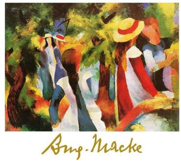 August Macke - Ragazze Sotto Gli Alberi Kunstdruk 70x50cm