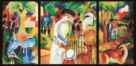 August Macke - Zoologischer Garten Kunstdruk 100x50cm