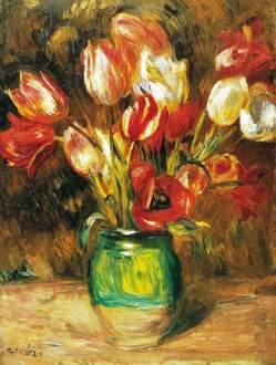 Auguste Renoir - Tulips In A Vase Kunstdruk 60x80cm