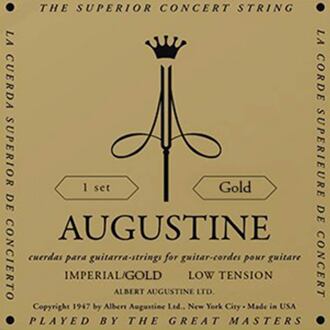 Augustine AU-IMGO Gold snarenset klassiek Gold snarenset klassiek, medium tension trebles & light tension basses (brass plated)