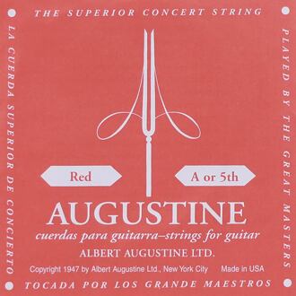 Augustine AURED-5 A-5 snaar voor klassieke gitaar A-5 snaar voor klassieke gitaar, silverplated wound nylon, hard tension