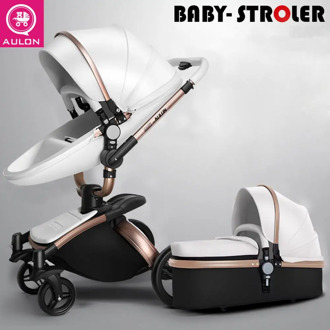 Aulon Baby Stroller 3 in 1 High-view Foldable Shockproof for Lying and Seating Baby Stroller Baby Basket