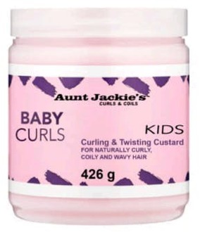 Aunt Jackies Girls Fabulous Curls & Coils Baby Girl Curls Moisture-Rich Curling & Twisting Custard 355 ml