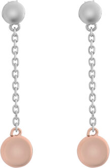 'Aurelie' Dames 925 Sterling Zilveren Set: Ketting + Armband + Oorbellen - Zilver/Roze SET-7385 Zilver en roségoud