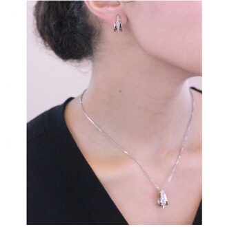 Aurielle Hoop sets - Oostenrijks kristal Wit Zilver - One Size