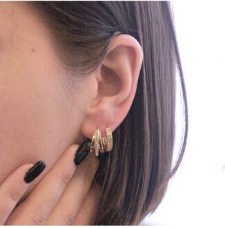 Aurielle Oorringen - Oostenrijks kristal Wit & Goud - One Size