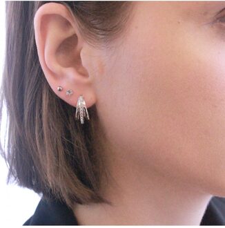 Aurielle Oorringen - Oostenrijks kristal Wit Zilver