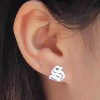 AurolaCo Personality Custom Old English Name Earrings Custom Letter Earrings Gifts For Best Friend Girls