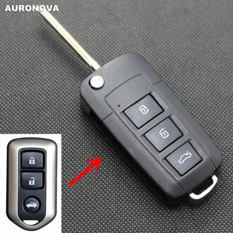 Auronova Voor Toyota Yaris Highlander Camry Afstandsbediening Sleutel Auto Styling 3 Knoppen Afstandsbediening Autosleutel Geval Met Ongesneden Blad