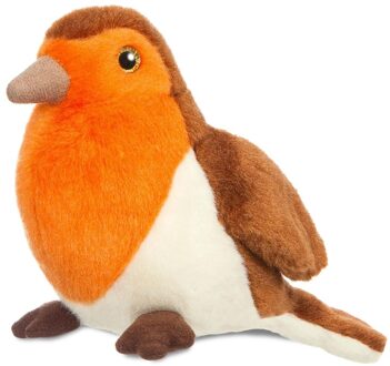 Aurora Auroa Pluche roodborstje vogel knuffeldier - vogel - 20 cm - Dieren knuffels - cadeau