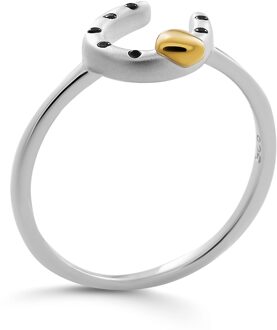 'Aurora' Dames 925 Sterling Zilveren Ring - Zilver/Goud ZR-7525 Zilver en goud - K