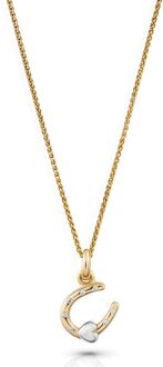 'Aurora' Dames 925 Sterling Zilveren Set: Ketting-Hanger + Oorbellen - Zilver/Goud SET-7525/G Zilver en goud