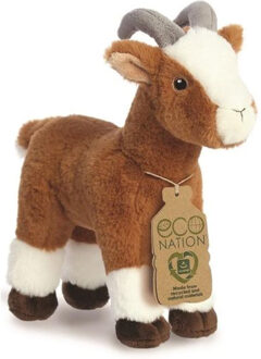 Aurora Eco Nation Pluche geit - knuffeldier - 27 cm - boerderijdieren thema Bruin