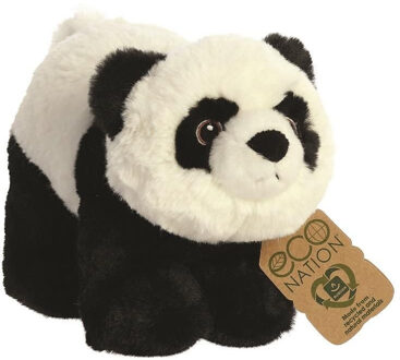 Aurora Knuffel Eco Nation Panda 23 Cm Pluche Zwart/wit