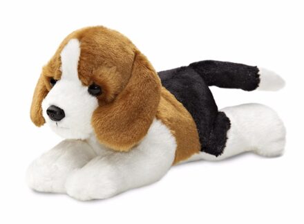 Aurora Knuffeldier Beagle hond - pluche knuffel - 20 cm - bruin/wit - knuffel huisdier