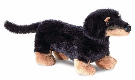 Aurora Knuffeldier Teckel hondje - pluche knuffel - 20 cm - honden - knuffeldieren Multi