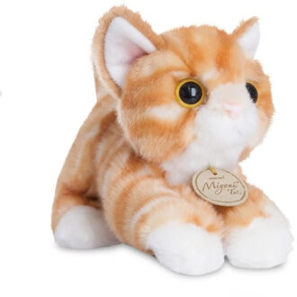 Aurora knuffelkat MiYoni junior 20 cm pluche oranje/wit