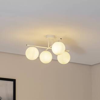 Aurora plafondlamp, wit, Ø 50 cm, 4-lamps, glas, E14
